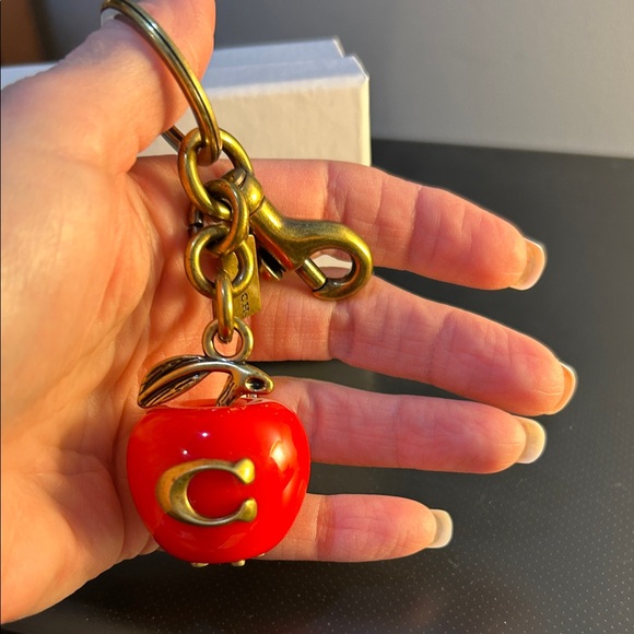 Coach Red Apple Charm with Gold Detail - Picture 9 of 13